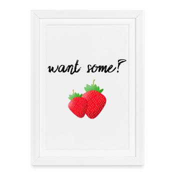 fraise - Affiche encadrée (27 × 37 cm) - blanc - Devant