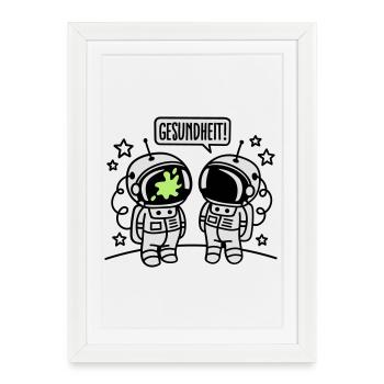 Gesundheit! - Affiche encadrée (27 × 37 cm) - blanc - Devant