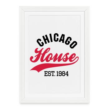 Chicago house est. 1984 - Affiche encadrée (27 × 37 cm) - blanc - Devant
