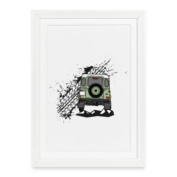 Defender Splash Rear - Affiche encadrée (27 × 37 cm) - blanc - Devant