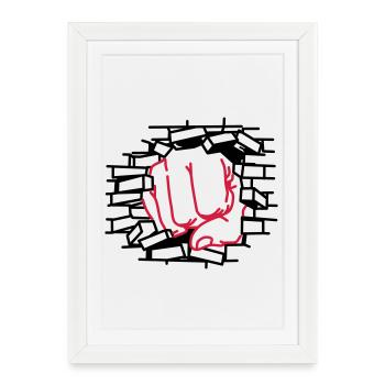 Poing, poing, poing - Affiche encadrée (27 × 37 cm) - blanc - Devant