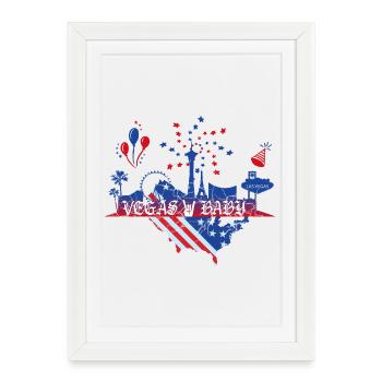 Bébé de Las Vegas - Affiche encadrée (27 × 37 cm) - blanc - Devant