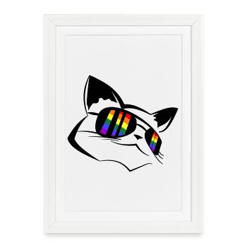 Pride Chat LGBT - Affiche encadrée (27 × 37 cm) - blanc - Devant