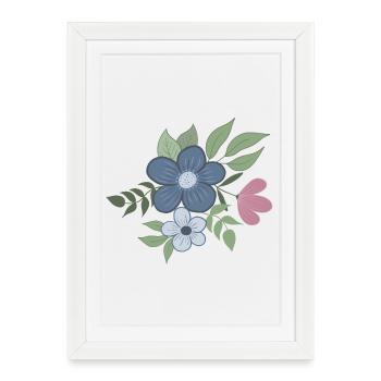 Fleur Floral - Affiche encadrée (27 × 37 cm) - blanc - Devant