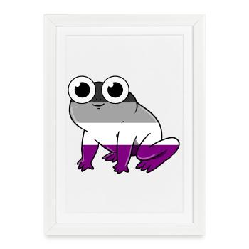 Grenouille Ace Pride - Affiche encadrée (27 × 37 cm) - blanc - Devant
