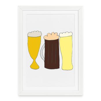 Bières - Affiche encadrée (27 × 37 cm) - blanc - Devant