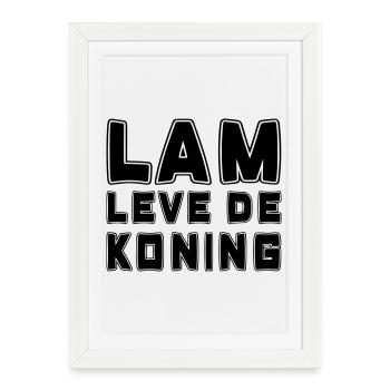 Agneau vit le roi, Jour du Roi # - Affiche encadrée (27 × 37 cm) - blanc - Devant