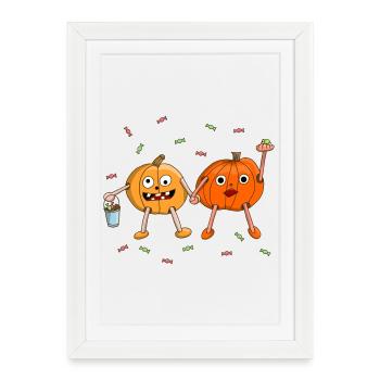 Cute Halloween pumpkin for kids - Framed poster (27 × 37 cm) - white - Front