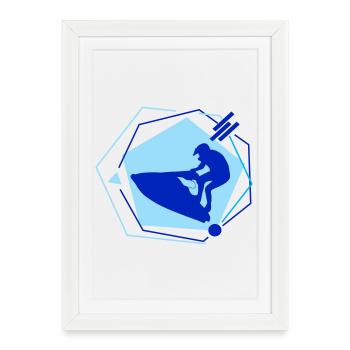 Jet ski - Affiche encadrée (27 × 37 cm) - blanc - Devant