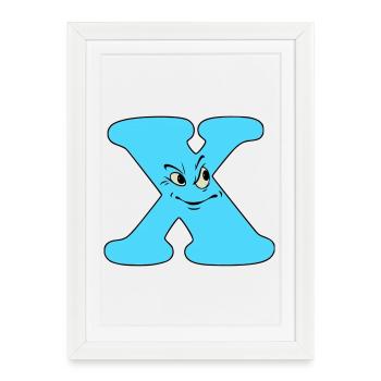 X - Affiche encadrée (27 × 37 cm) - blanc - Devant
