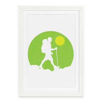 Équipe de randonnée paresseuse nous y arriverons - Affiche encadrée (27 × 37 cm) - blanc - Devant