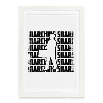 Marching drummers - Framed poster (27 × 37 cm) - white - Front