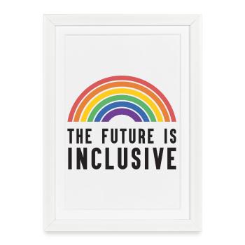 Pride Month LGBT - The Future is Inclusive - Framed poster (27 × 37 cm) - white - Front