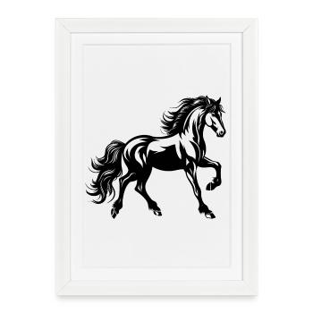 Tatouage de cheval Equitation Fille Magique Magique - Affiche encadrée (27 × 37 cm) - blanc - Devant
