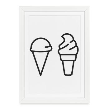 Je n’ai jamais mangé de crème glacée - Affiche encadrée (27 × 37 cm) - blanc - Devant