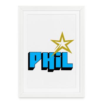 Phil - Affiche encadrée (27 × 37 cm) - blanc - Devant