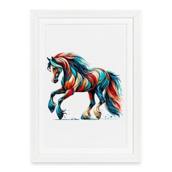 Horse - Framed poster (27 × 37 cm) - white - Front