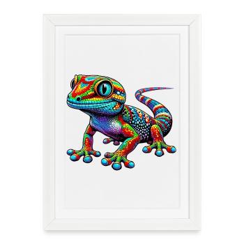 Gecko - Affiche encadrée (27 × 37 cm) - blanc - Devant
