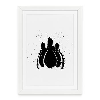 Quilles de bowling - Affiche encadrée (27 × 37 cm) - blanc - Devant