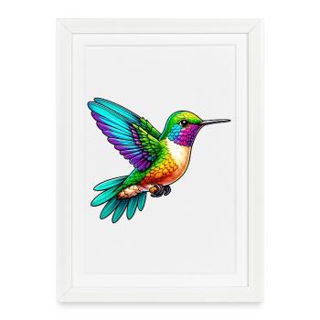 Colibri - Affiche encadrée (27 × 37 cm) - blanc - Devant