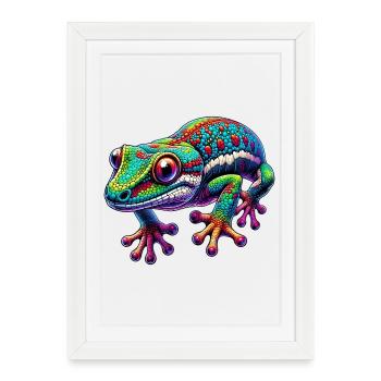 Gecko - Affiche encadrée (27 × 37 cm) - blanc - Devant