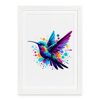 Colibri - Affiche encadrée (27 × 37 cm) - blanc - Devant