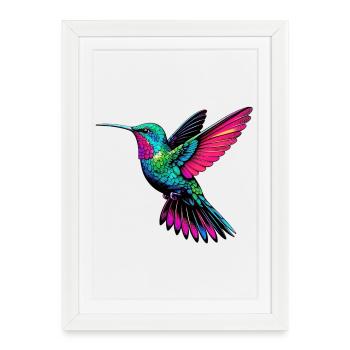 Colibri - Affiche encadrée (27 × 37 cm) - blanc - Devant
