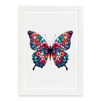 Papillon - Affiche encadrée (27 × 37 cm) - blanc - Devant