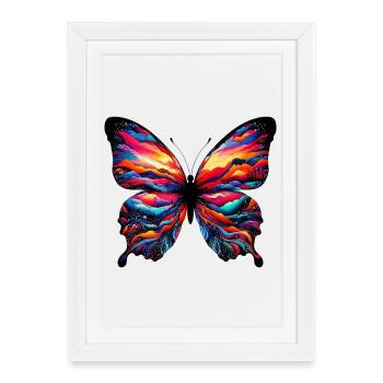 Papillon - Affiche encadrée (27 × 37 cm) - blanc - Devant