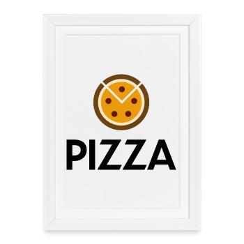 Pizza - Affiche encadrée (27 × 37 cm) - blanc - Devant