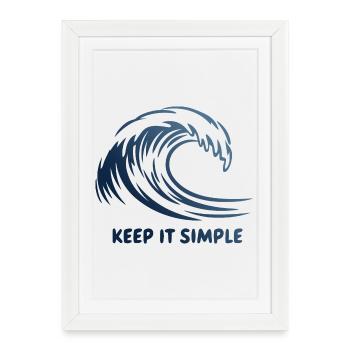 Keep It Simple Wave - Framed poster (27 × 37 cm) - white - Front