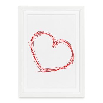 HEART. CHRISTMAS. COUPLE. VALENTINE'S DAY. JUST MARRIED. - Framed poster (27 × 37 cm) - white - Front