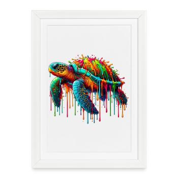 Turtle - Framed poster (27 × 37 cm) - white - Front