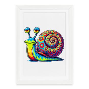 Escargot - Affiche encadrée (27 × 37 cm) - blanc - Devant