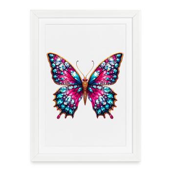 Papillon - Affiche encadrée (27 × 37 cm) - blanc - Devant