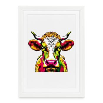 Vache - Affiche encadrée (27 × 37 cm) - blanc - Devant