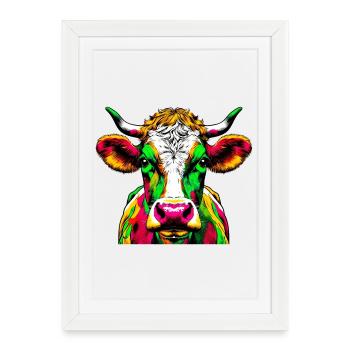 Vache - Affiche encadrée (27 × 37 cm) - blanc - Devant