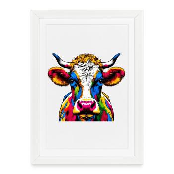 Vache - Affiche encadrée (27 × 37 cm) - blanc - Devant