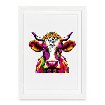 Vache - Affiche encadrée (27 × 37 cm) - blanc - Devant