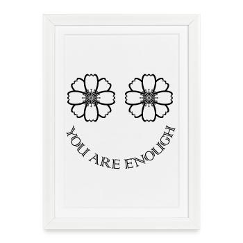 Yeux de fleur / Yeux comme des fleurs avec dicton - Affiche encadrée (27 × 37 cm) - blanc - Devant