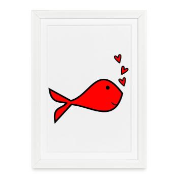 FISH. SARDINE. APRIL FOOL. ANNIVERSARY - Framed poster (27 × 37 cm) - white - Front