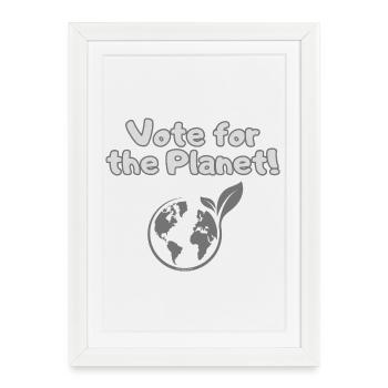 Vote for the Planet – Climate Crisis Statement Shirt - Framed poster (27 × 37 cm) - white - Front