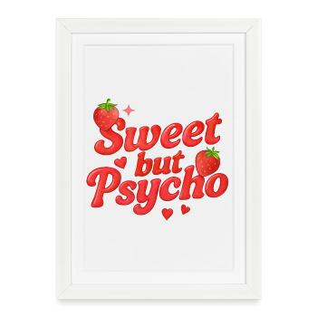 Sweet But Psycho / Y2K Design - Framed poster (27 × 37 cm) - white - Front
