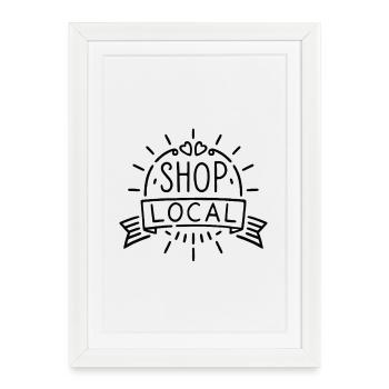 Magasinez localement pour soutenir les petites entreprises - Affiche encadrée (27 × 37 cm) - blanc - Devant
