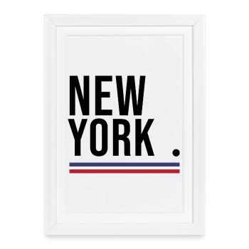 États-Unis – Chemise 🇺🇸 streetwear audacieuse - Affiche encadrée (27 × 37 cm) - blanc - Devant