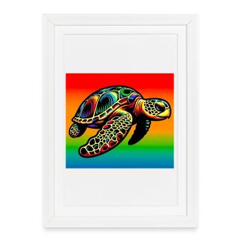 turtle - Framed poster (27 × 37 cm) - white - Front