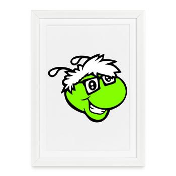 Nerd Chenille Geek Intelligent Ver Lunettes à monture d'écaille Intelligent - Affiche encadrée (27 × 37 cm) - blanc - Devant