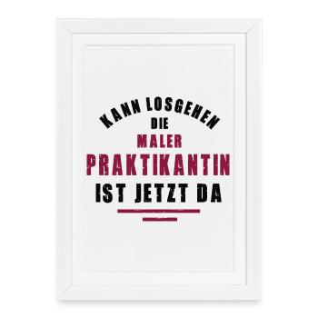 Stage peintre stagiaire peinture femme peintre - Affiche encadrée (27 × 37 cm) - blanc - Devant