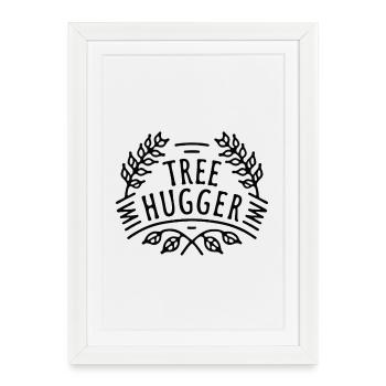 Tree hugger forêt arbres amoureux humour drôle - Affiche encadrée (27 × 37 cm) - blanc - Devant