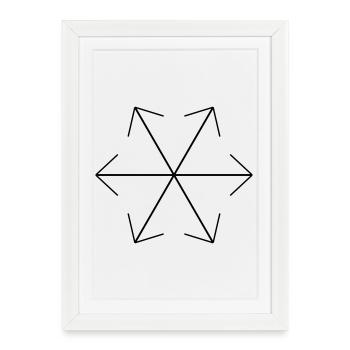 Abstract Geometric Pattern Design - Framed poster (27 × 37 cm) - white - Front